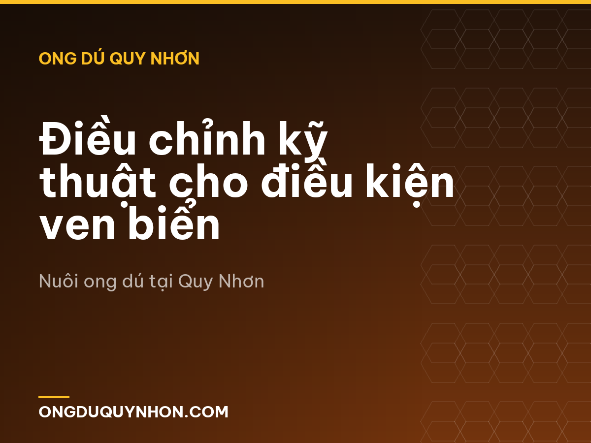Điều chỉnh kỹ thuật cho điều kiện ven biển