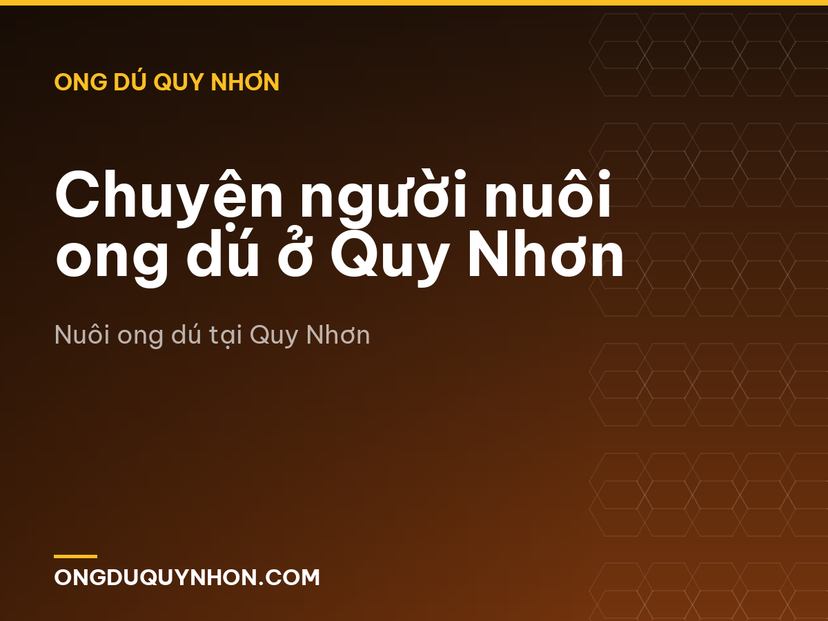 Chuyện người nuôi ong dú ở Quy Nhơn