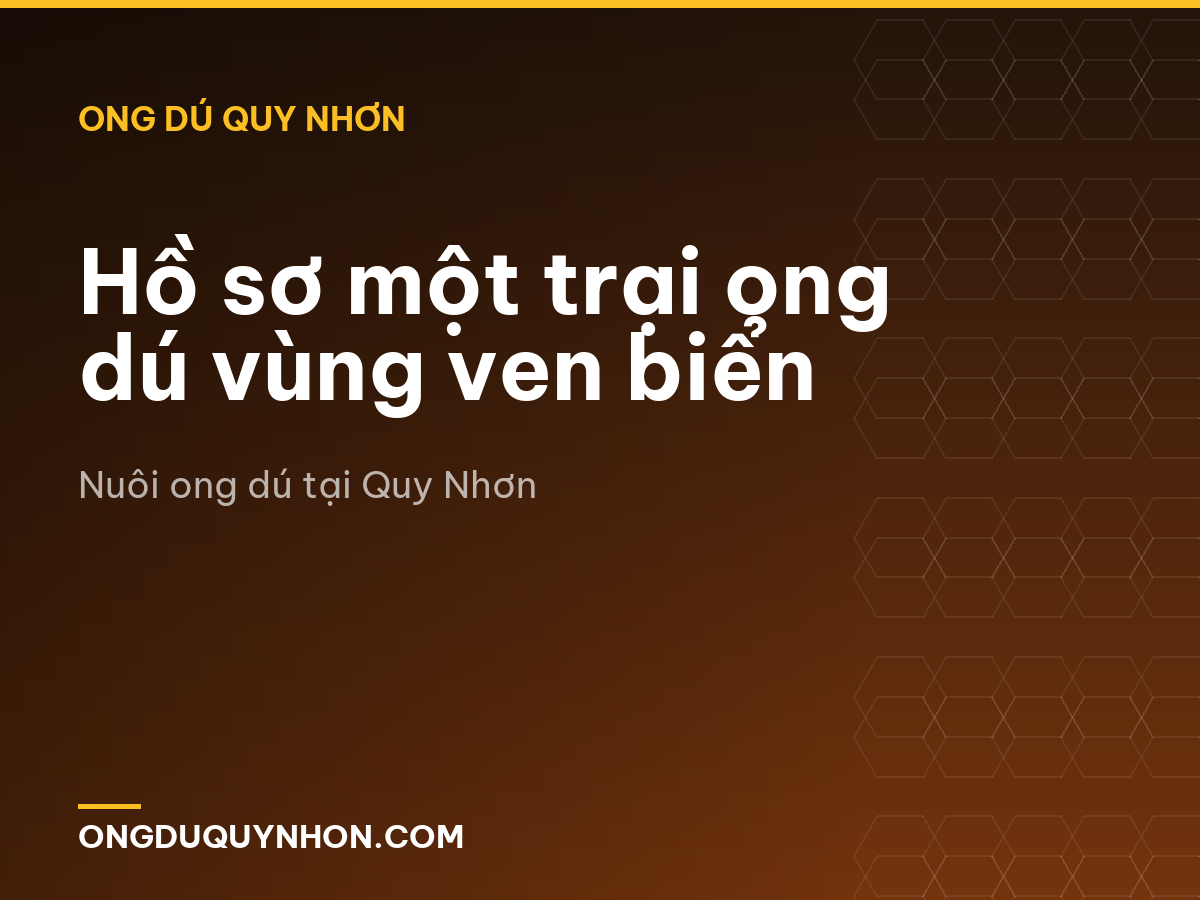 Hồ sơ một trại ong dú vùng ven biển
