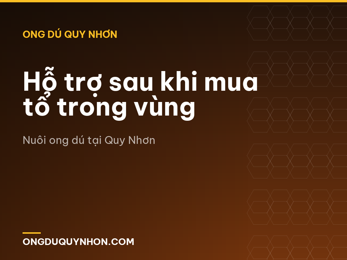 Hỗ trợ sau khi mua tổ trong vùng