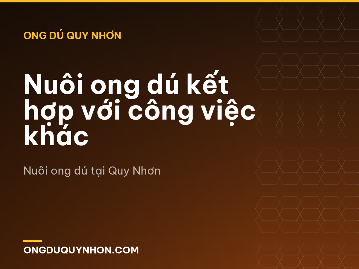 Nuôi ong dú kết hợp với công việc khác