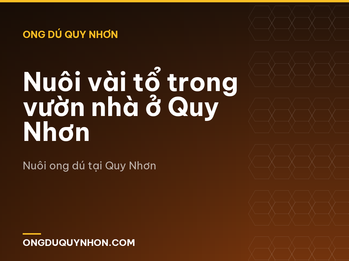 Nuôi vài tổ trong vườn nhà ở Quy Nhơn