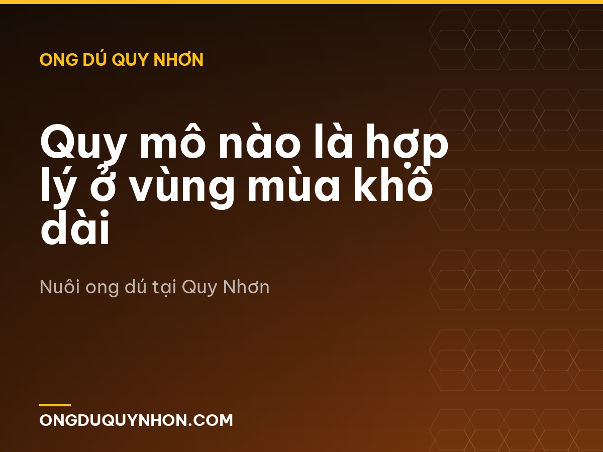 Quy mô nào là hợp lý ở vùng mùa khô dài